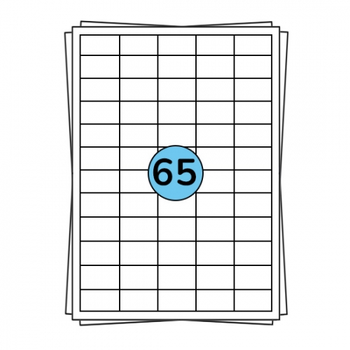 A4-tarra-arkit 38 × 21 mm, 6 500 tarraa