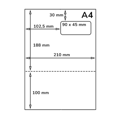 Packing slip / return label with address label 90 x 45 mm