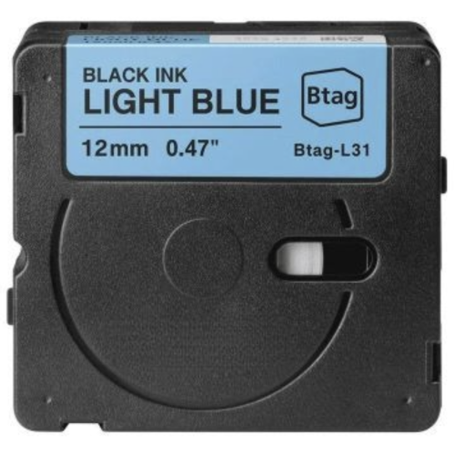 Brother Btag-L31 -yhteensopiva tarranauha musta vaaleansinisellä 12 mm