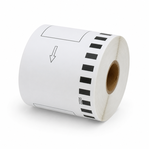Brother DK-22205 compatible labels without holder, 62mm x 30,48m, freezer-safe