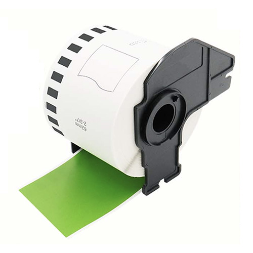 Brother DK-22205 compatible labels green, 62mm x 30,48m